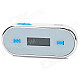 0.8" LCD Rechargeable Car FM Transmitter for Iphone 5 / HTC - Black + Silver + Blue (3.5mm Plug)
