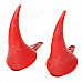 G-278 Cute Clip-on PVC Devil Horn Hairpin for Halloween / Party - Red (1 Pair)