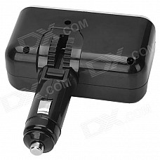 ShunWei SD-1909 Double Socket w/ USB Car Cigarette Lighter Splitter Charger - Black