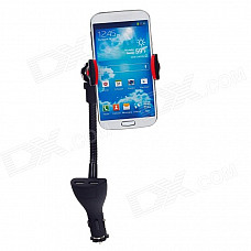 Universal Multi-functional Car Cellphone Holder w/ USB Car Charger for Samsung S4 i9500 - Black