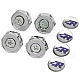 Stainless Steel "R" Logo Car License Plate Bolt Fixed Screws - Silver (4 PCS)