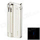 Classic Nostalgic Windproof Blue Flame Butane Gas Jet Lighter - Silver