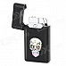 Windproof Colorful Flashing Light Skull Pattern Green Flame Butane Jet Lighter - Black (3 x LR41)