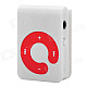 Mini Sports Clip-On MP3 Music Player w/ TF / Earphones - White + Red