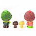 Couple Walk The Dog Style Resin Decoration Doll Toy - Red + Green + Brown + Yellow (2 PCS)