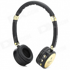 K-893 Stylish Bluetooth v2.1 Headphones Headset w/ Microphone - Black + Golden