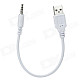 Universal USB 2.0 Male to 3.5mm Jack Dual Track Audio Cable - White + Silver (22cm)