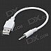 Universal USB 2.0 Male to 3.5mm Jack Dual Track Audio Cable - White + Silver (22cm)