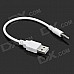 Universal USB 2.0 Male to 3.5mm Jack Dual Track Audio Cable - White + Silver (22cm)