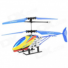 JIA QI TT1005 Mini 2-CH IR Remote Control Aluminum Alloy R/C Helicopter - Blue + Yellow