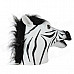 A-008 Party Cosplay Zebra Latex Head Mask - White + Black