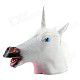 A-003 Party Cosplay Unicorn Latex Head Mask - White + Red