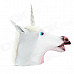 A-003 Party Cosplay Unicorn Latex Head Mask - White + Red