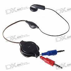 Retractable 3.5mm Earphone with Microphone (104cm-Length)