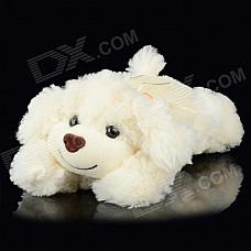 Fragrant Soft Plush Cotton Grovel Dog Doll Toy - White