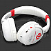 KUBITE Stylish Wireless TF Card MP3 Headset w/ FM - White + Red (16GB)