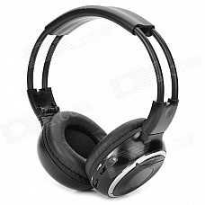 Vehicle-mounted Foldable Infrared Wireless Headset - Black + Silver