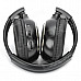 Vehicle-mounted Foldable Infrared Wireless Headset - Black + Silver