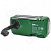Degen DE13 Multifunction Hand Crank Solar Power FM / MW / SW1 / SW2 Radio w/ LED Torch - Green