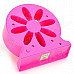LJQ LJQ-071 Hollowed Flower Pattern 3-Blade USB Powered Fan - Deep Pink