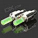 LED Flash Tyre Wheel Valve Cap Lamp for Car / Bicycle - Green + Silver + Translucent (2 PCS)