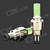 LED Flash Tyre Wheel Valve Cap Lamp for Car / Bicycle - Green + Silver + Translucent (2 PCS)