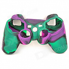 Protective Soft Silicone Case for PS3 Controller - Green + Purple + Black