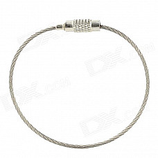 Steel Wire Circle Keychain - Silver