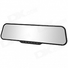 E300 2.7" TFT LCD 5.0MP CMOS Wide Angle Rearview Mirror / DVR Camera w/ G-Sensor / TF - Black