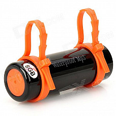 T-02 Swimming Diving Waterproof MP3 Player w/ FM Radio + Earphone - Black + Orange (8GB)