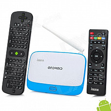 Jesurun DX05 Quad-Core Android 4.2.2 Mini PC Google TV Player + RC11 - Blue + White (EU Plug)