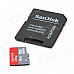 Sandisk Micro SDHC TF Card w/ Micro SDXC Card Adapter - Red + Grey (16GB / Class 10)