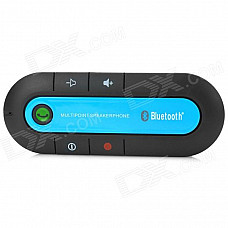 Universal Dual-Standby Multi-point Bluetooth V3.0 Handsfree Speakerphone for Car - Black + Blue