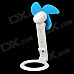 Convenient USB2.0 Mini 3-blade Fan - White + Blue
