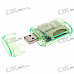 Mini USB 2.0 Multi-slot SD/Mini SD/TF/MMC/RS-MMC/M2 Card Reader (Green)