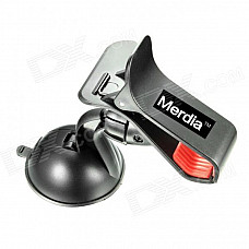 Merdia QPYP04T2 Car Clip Mount Stand Cradle Suction Cup Holder for Iphone / Samsung + More - Black