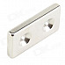 10050053W Dual-Hole Rectangular Strong Magnet - Silver