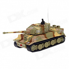 1:72 2.5-Channel Radio Control Battle Tank Model Toy - Army Green + Yellow + Brown (35MHz)