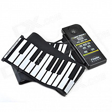 CHEERLINK MD-88 88-Key Digital Portable Hand-Rolling Piano w/ MIDI - Black + White (3 x AA)