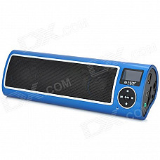 SEE ME HERE LV520-III Portable 1" LCD Stereo Speaker w/ FM / SD - Black + Blue