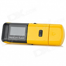 KD-MP3-03-DAIPING-HUANGSE 1" Screen Digital MP3 Player w/ Earphone / TF - Black + Yellow