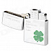 Lucky Fourleaf Clover Style Zinc Alloy Windproof Butane Gas Lighter - Silver + Green