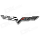 DIY 3D Racing Track Car Logo Sticker for Car - Black + White + Red