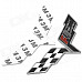 DIY 3D Racing Track Car Logo Sticker for Car - Black + White + Red