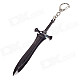 Animation Warrior Weapons Zinc Alloy Sword Model Toy w/ Keyring - Bright Black