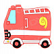 10050047 Cute Cartoon Fire Truck Style Fridge Magnet Sticker - Red + White