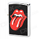 STAR Sticking Tongue Out Pattern Kerosene Oil Lighter - Red + Black + Silver