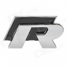 Zinc Alloy R Style Car Badge Decoration Sticker - Silver + Black