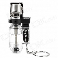 Mini Windproof Butane Jet Torch Lighter - Black + Transparent