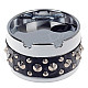 Cool Plastic Rivet Rotary Top Ashtray - Silver + Black